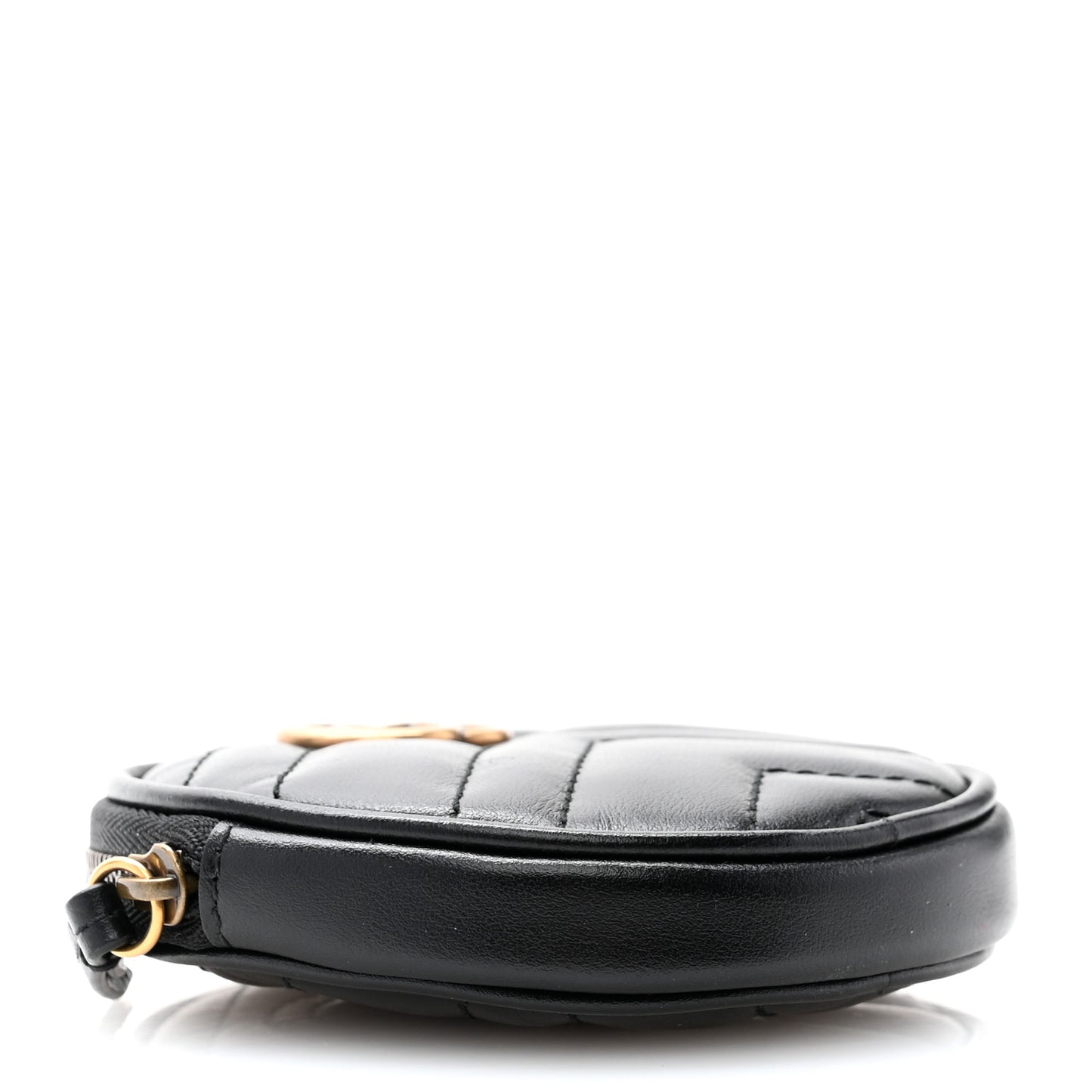 Calfskin Matelasse GG Marmont Round Coin Purse Black