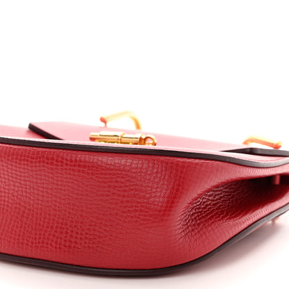 Chloe Grained Calfskin Lambskin Mini Bi-Color Drew Shoulder Bag Red 9 of 10