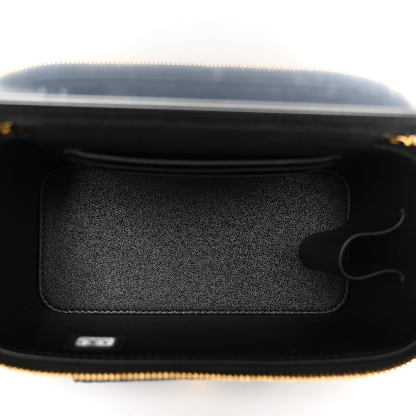 Caviar Quilted Polly Pocket East West Top Vanity With Chain Black