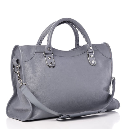 Balenciaga Chevre Silver Metallic Edge Hardware City Bleu Acier 4 of 11
