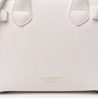 Burberry Grainy Calfskin House Check Small Banner Tote Chalk White 8 of 13