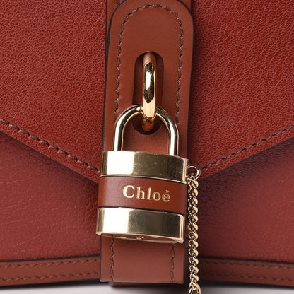Chloe Shiny Goatskin Calfskin Aby Chain Shoulder Bag Sepia Brown 9 of 9
