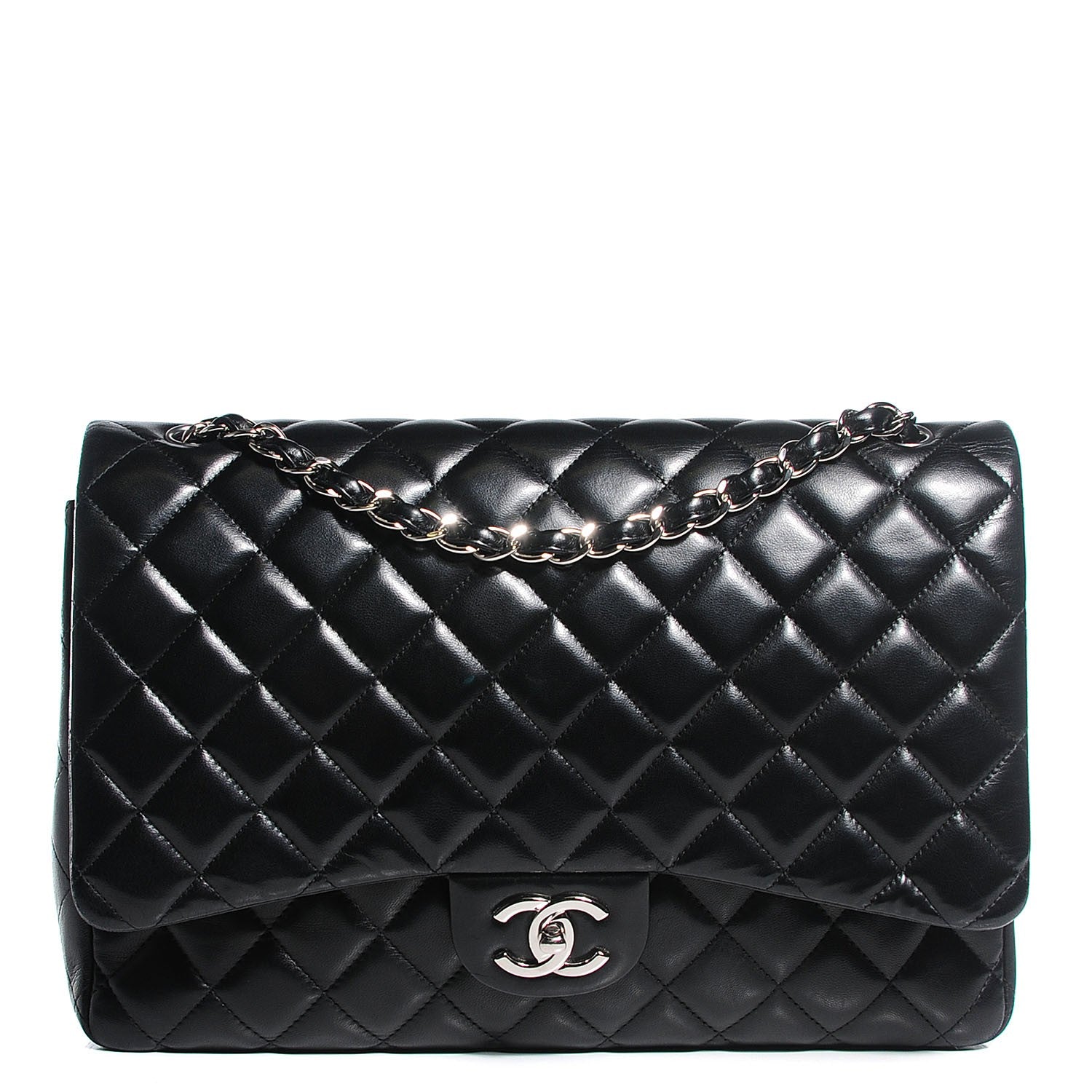 Chanel Lambskin Quilted Maxi Double Flap Black 1 of 9