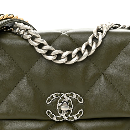 Chanel Lambskin Quilted Medium Chanel 19 Flap Khaki 8 of 11