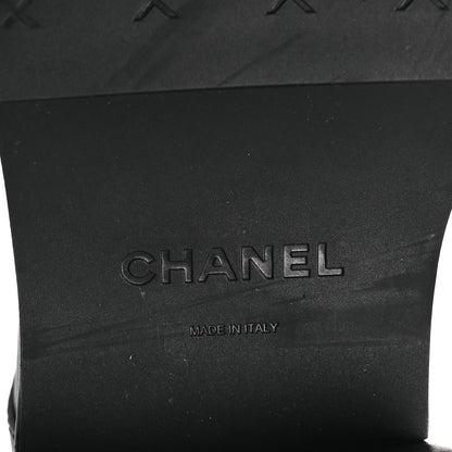 Chanel Calfskin Velvet CC Cap Toe Boots 40 Black 8 of 12
