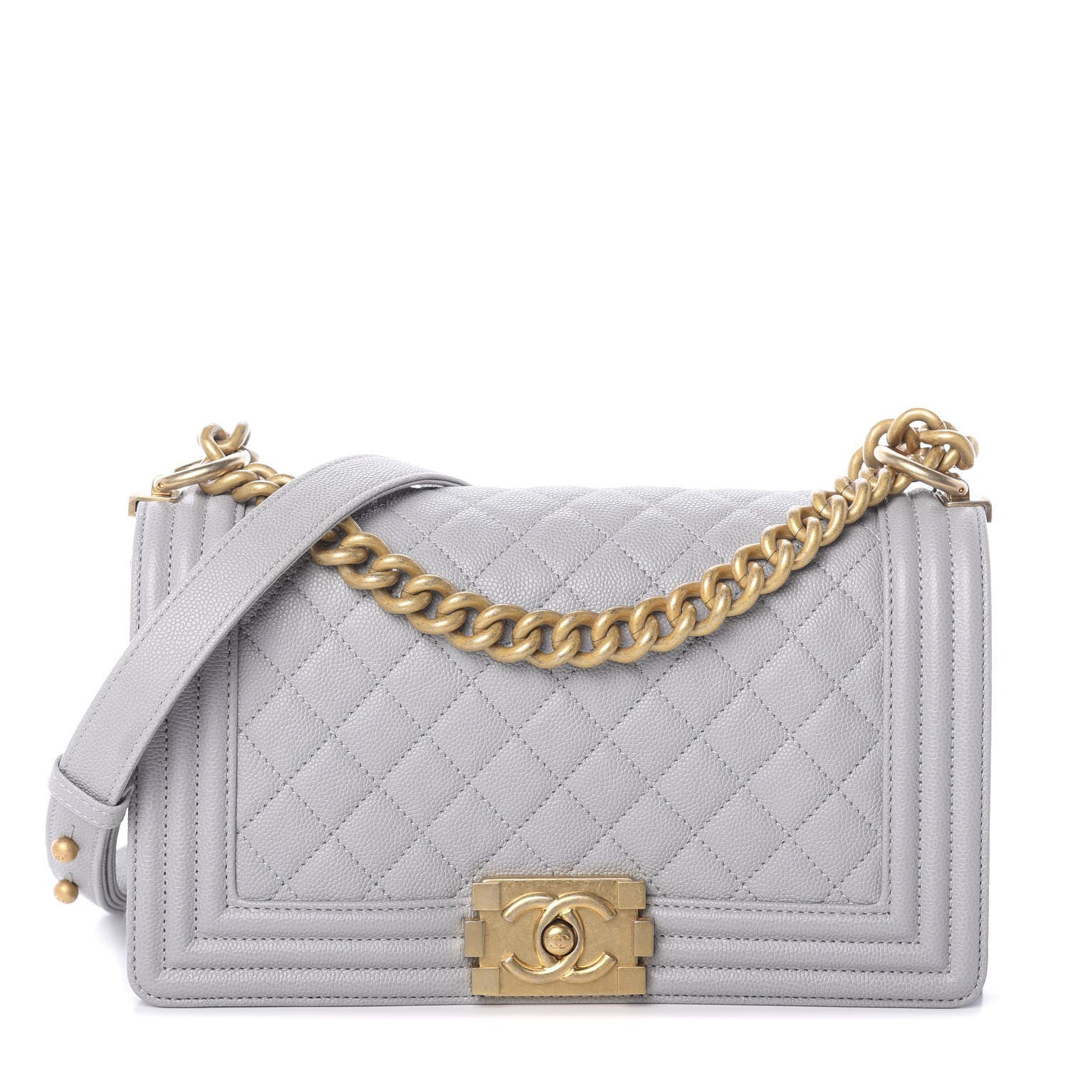 Chanel Caviar Quilted Medium Boy Flap Grey 1 of 9