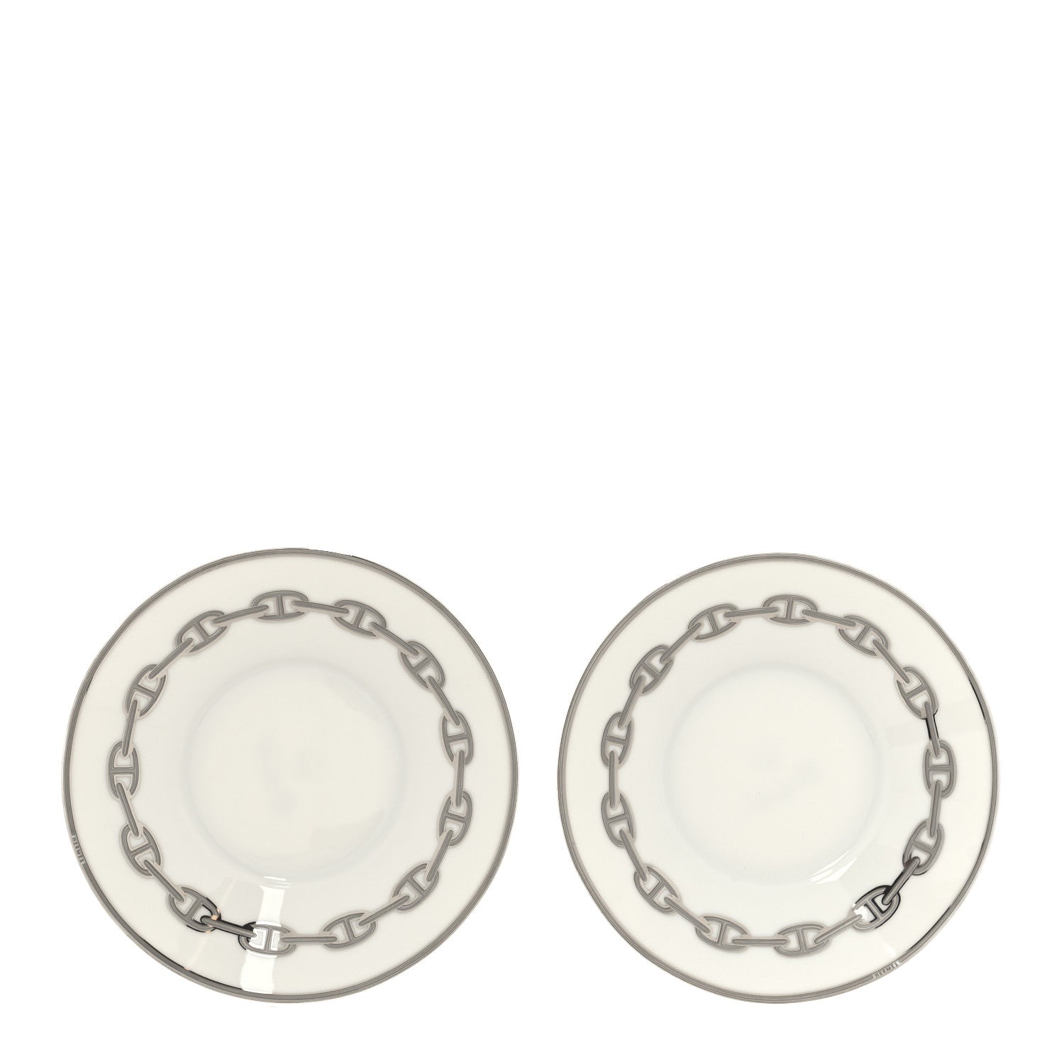 Hermes Porcelain Platinum Chaine d'Ancre Tea Cup and Saucer Set of 2 8 of 11