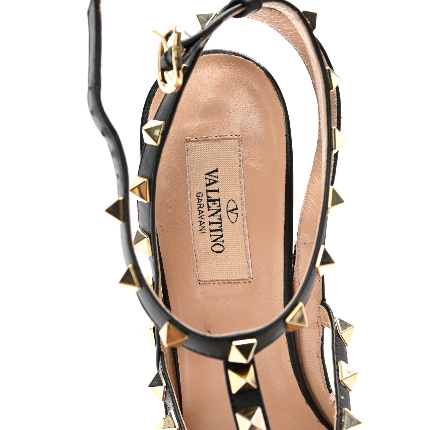Valentino Garavani Calf Hair Leopard Print Rockstud Ankle Strap Pumps 40 Black Pink 7 of 13