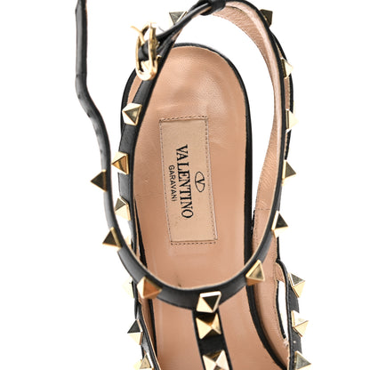 Valentino Garavani Calf Hair Leopard Print Rockstud Ankle Strap Pumps 40 Black Pink 7 of 13