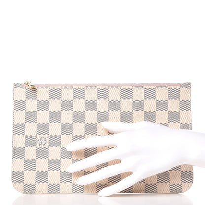 Louis Vuitton Damier Azur Neverfull MM GM Pochette Rose Ballerine 2 of 7
