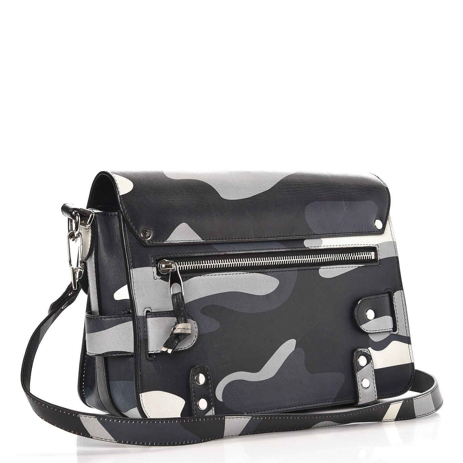 Proenza Schouler Calfskin Camouflage Print PS11 Classic Shoulder Bag Black 3 of 12