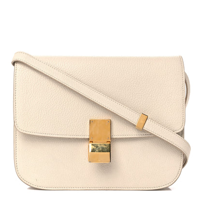 Celine Goatskin Medium Classic Box Flap Bag White 1 of 19