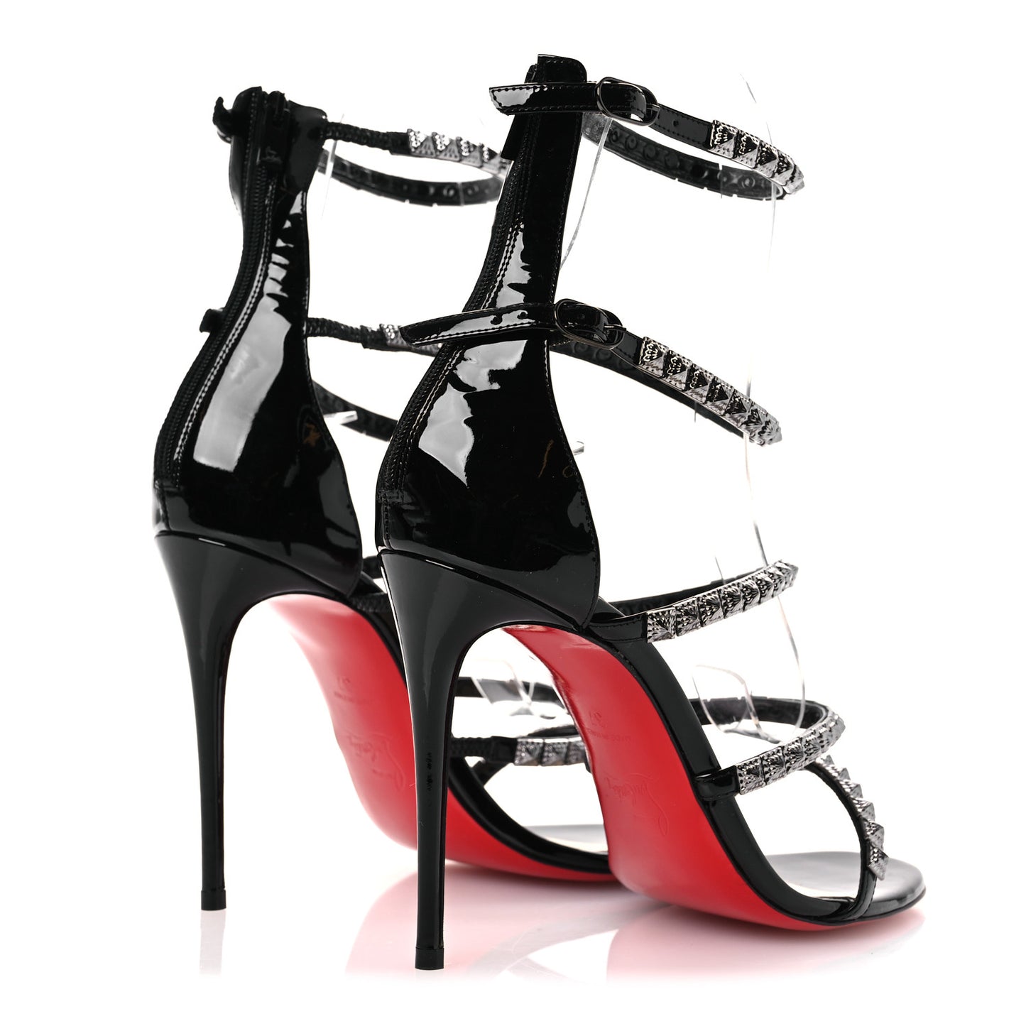 Patent Forever Girl 100 Studded Sandals 37 Black