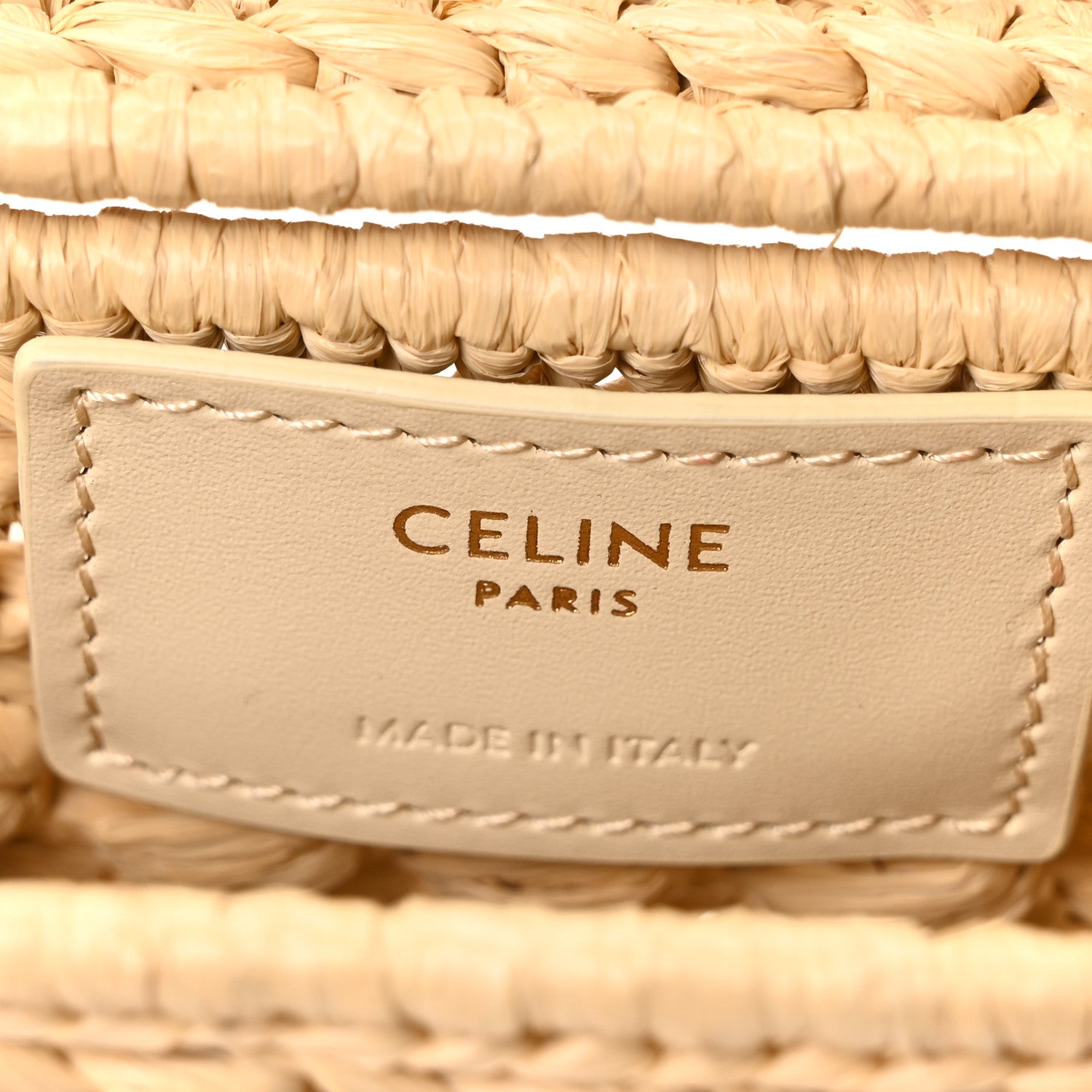 Celine Raffia Effect Claude Chain Shoulder Bag Natural 1814115