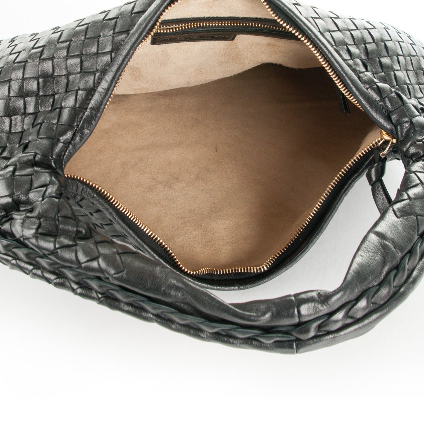 Nappa Intrecciato Small Veneta Hobo Nero Black