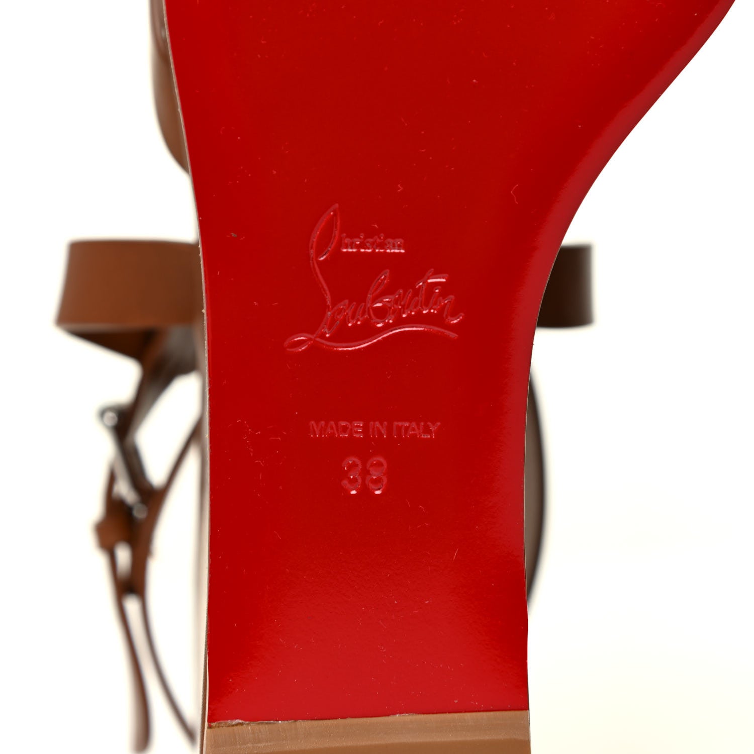Christian Louboutin Calfskin Cavaleppa Wedge Sandals 38 Brown 6 of 13