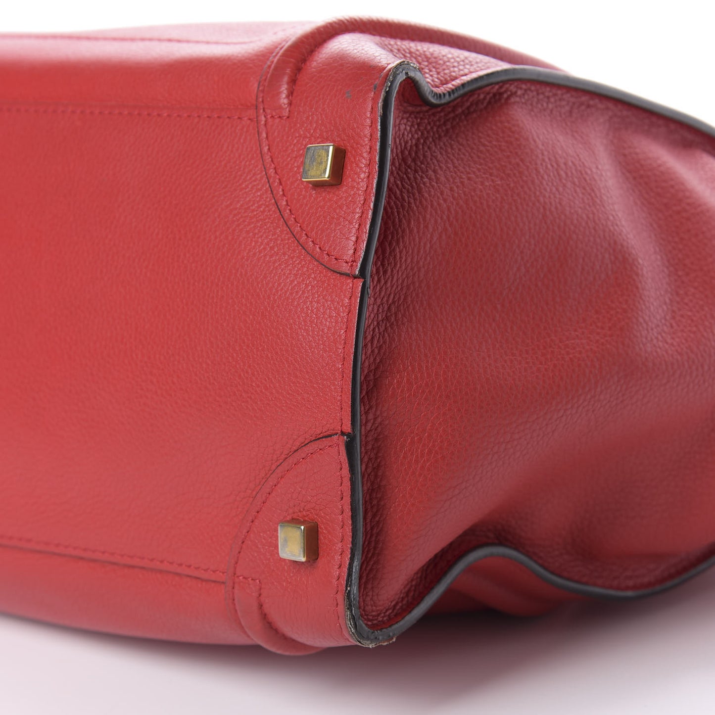Drummed Calfskin Mini Luggage Red