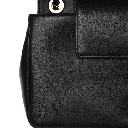 Chanel Sheepskin Chevron Quilted Vintage Mademoiselle Flap Black 14 of 15