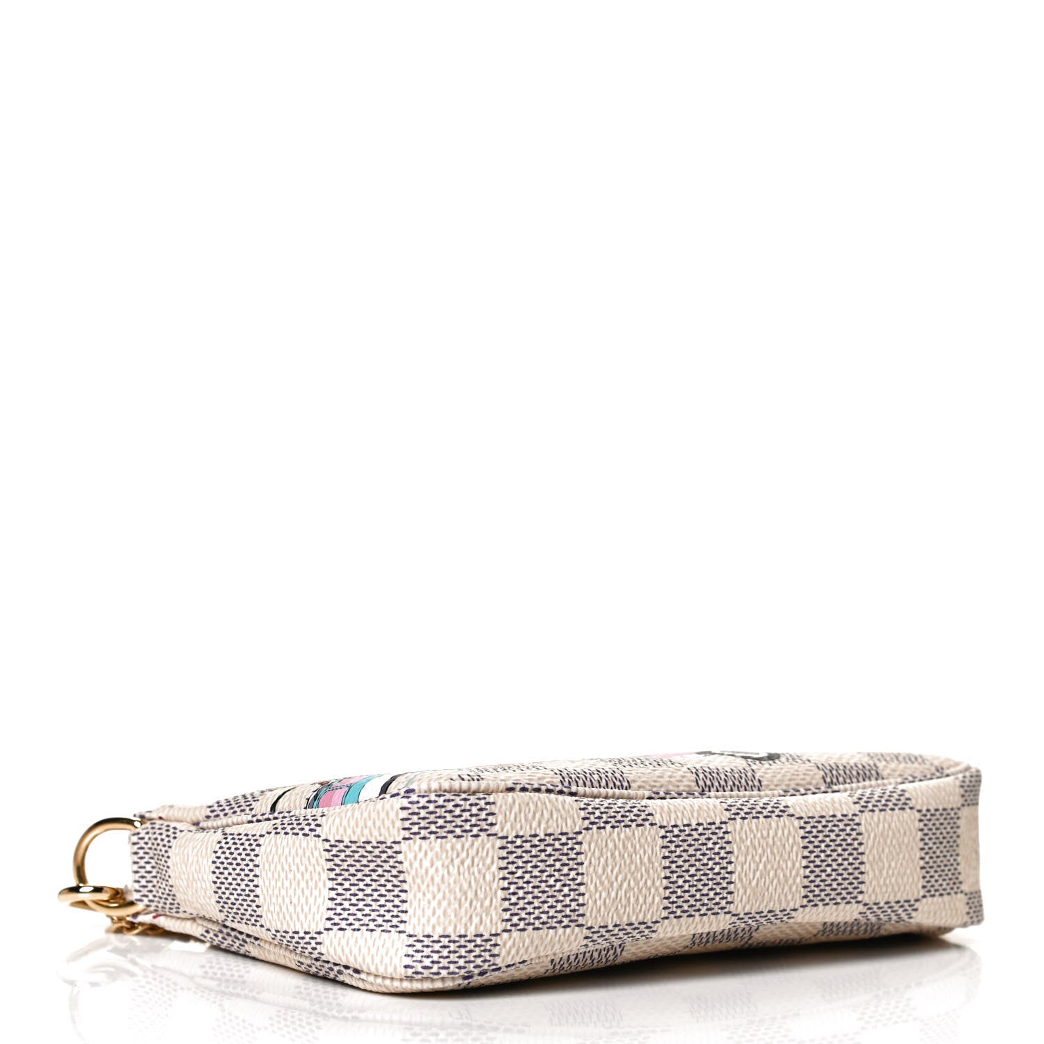Louis Vuitton Damier Azur 2021 Christmas Animation Hollywood Mini Pochette Accessories Fuchsia 4 of 12