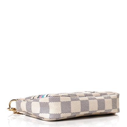 Louis Vuitton Damier Azur 2021 Christmas Animation Hollywood Mini Pochette Accessories Fuchsia 4 of 12