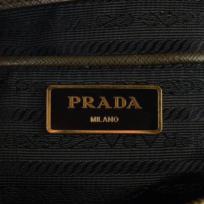 Prada Saffiano Medium Galleria Double Zip Tote Militare 9 of 10