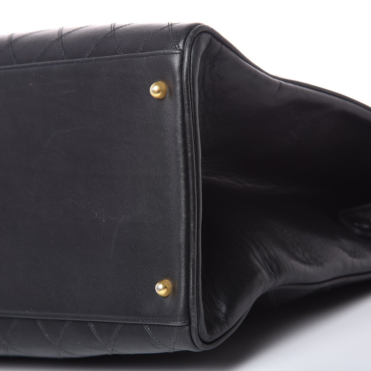 Calfskin Stitched XL Weekender Black