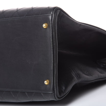 Chanel Calfskin Stitched XL Weekender Black 12 of 13