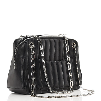 Chanel Lambskin Vertical Quilted Mademoiselle Small Camera Case Black 3 of 15