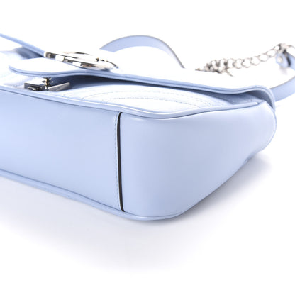 Gucci Calfskin Matelasse Small GG Marmont Shoulder Bag Porcelain Light Blue 8 of 9