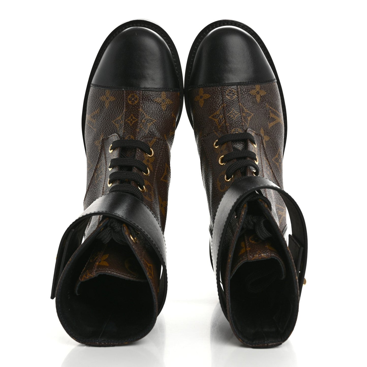 Calfskin Monogram Wonderland Flat Ranger Boots 37.5 Black