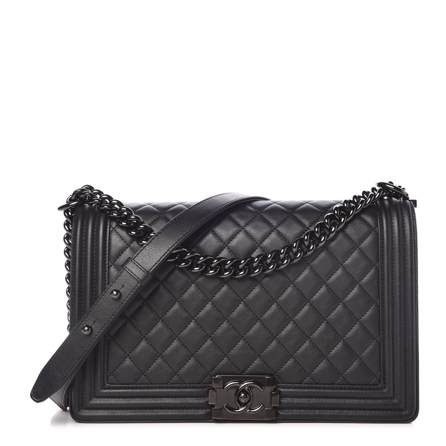 Chanel Calfskin Quilted New Medium Boy Flap So Black 1 of 16