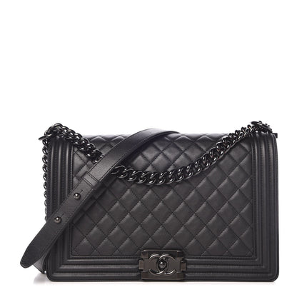 Chanel Calfskin Quilted New Medium Boy Flap So Black 1 of 16