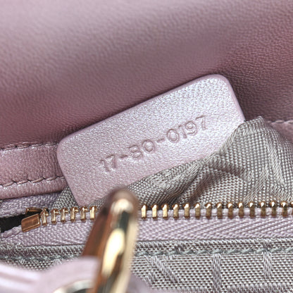 Christian Dior Metallic Lambskin Cannage Mini Lady Dior Lotus 7 of 12