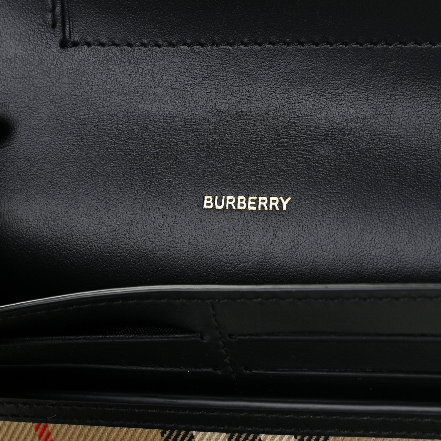 Burberry Calfskin Vintage Check Phone Pocket Crossbody Archive Beige Black 4 of 8