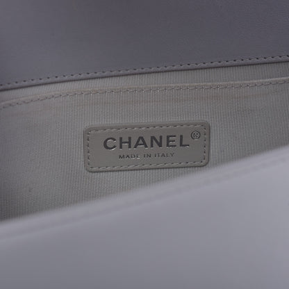 Chanel Calfskin Quilted Medium Boy Flap Grey 9 of 10