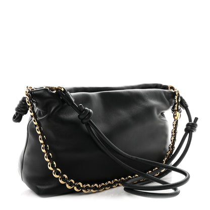 Loewe Mellow Nappa Medium Donut Chain Flamenco Knot Clutch Black 3 of 10