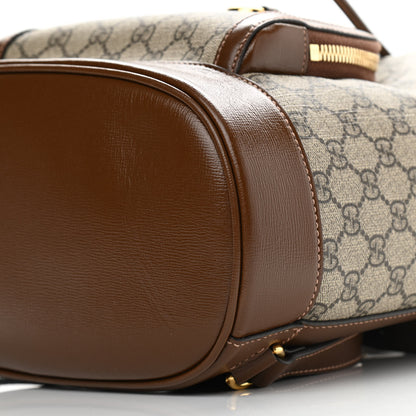 Gucci GG Supreme Monogram Calfskin Horsebit 1955 Single Buckle Backpack Beige Brown Sugar 10 of 13