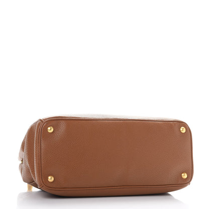 Prada Vitello Daino Large Double Zip Tote Brandy 4 of 12