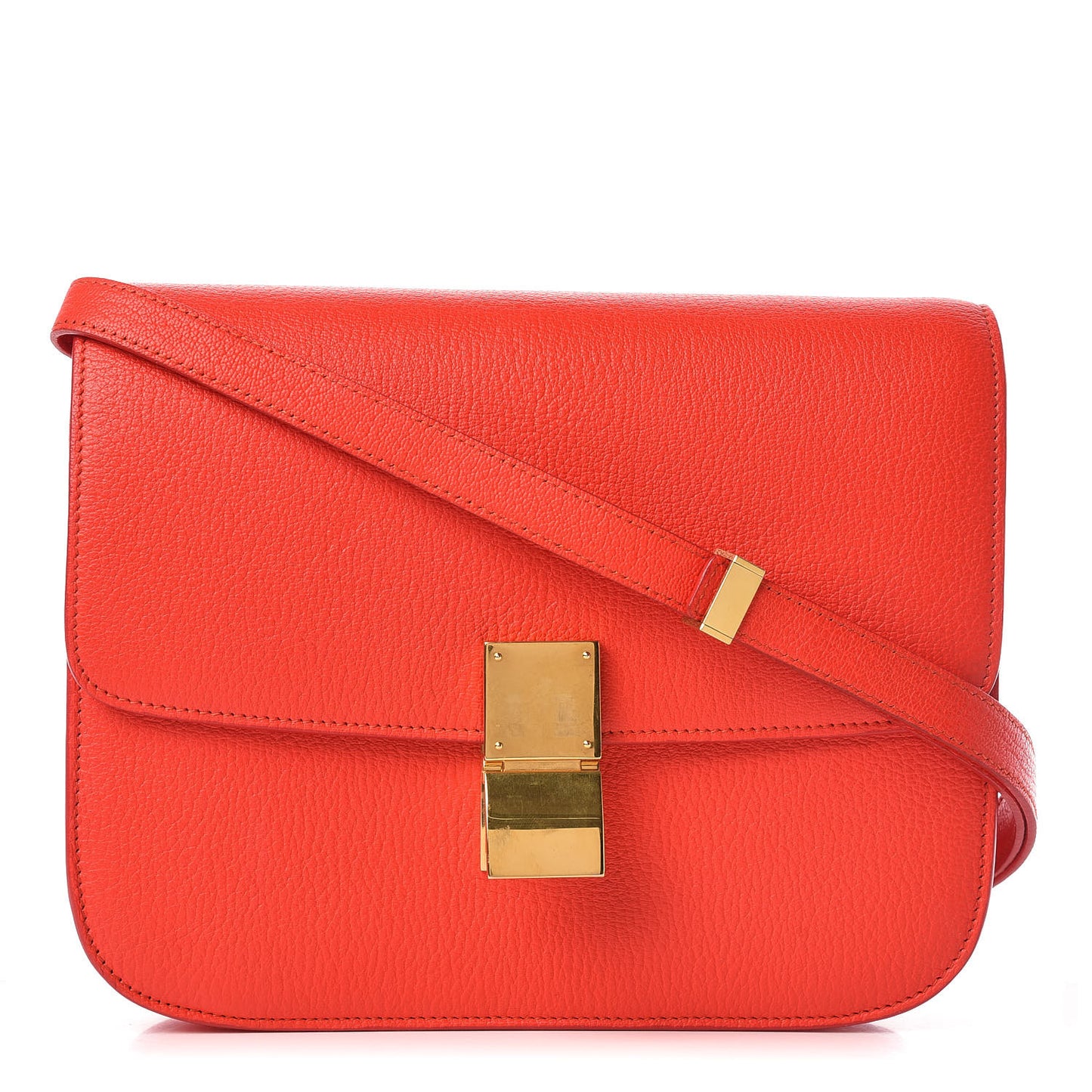 Goatskin Medium Classic Box Flap Bag Alizarin