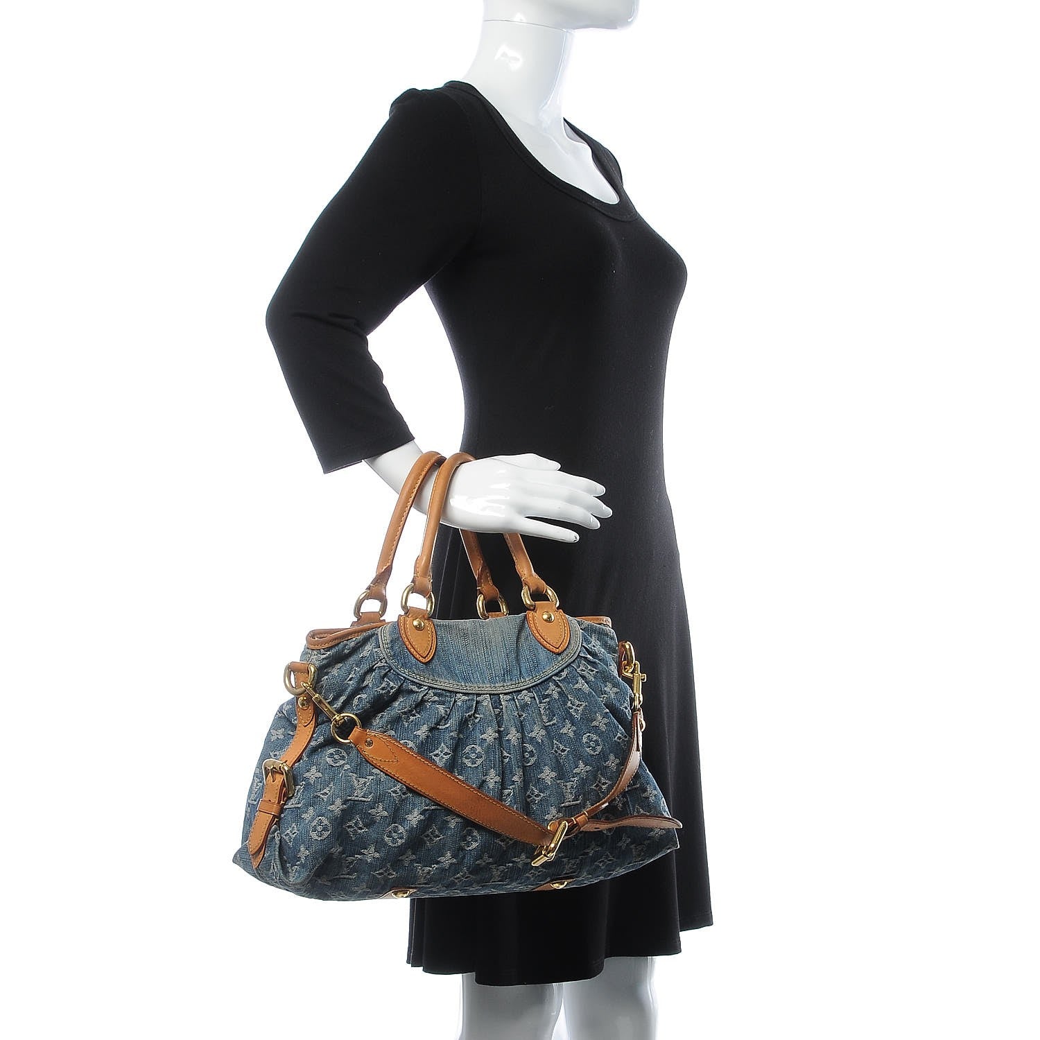 Louis Vuitton Denim Neo Cabby MM Blue 3 of 16