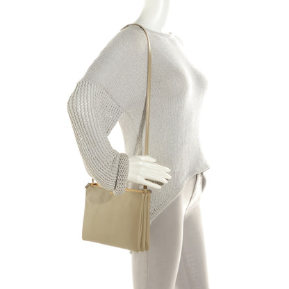 Celine Lambskin Large Trio Crossbody Bag Beige 2 of 7
