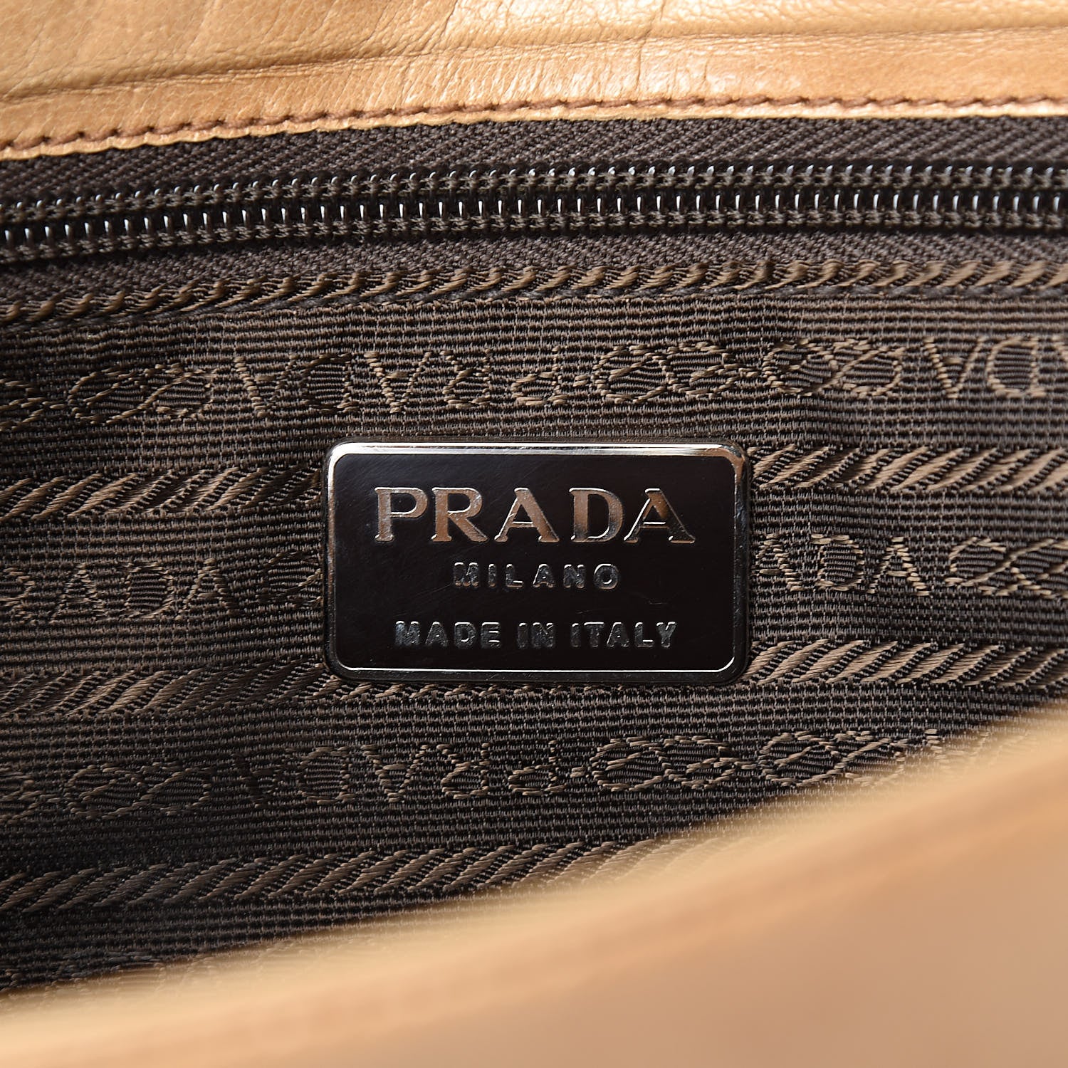 Prada Goatskin Swing Chain Shoulder Bag Beige 6 of 12