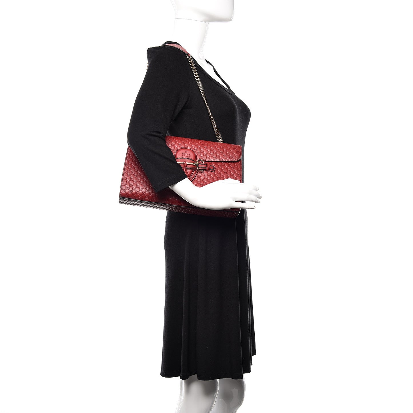 Microguccissima Medium Emily Chain Shoulder Bag Red