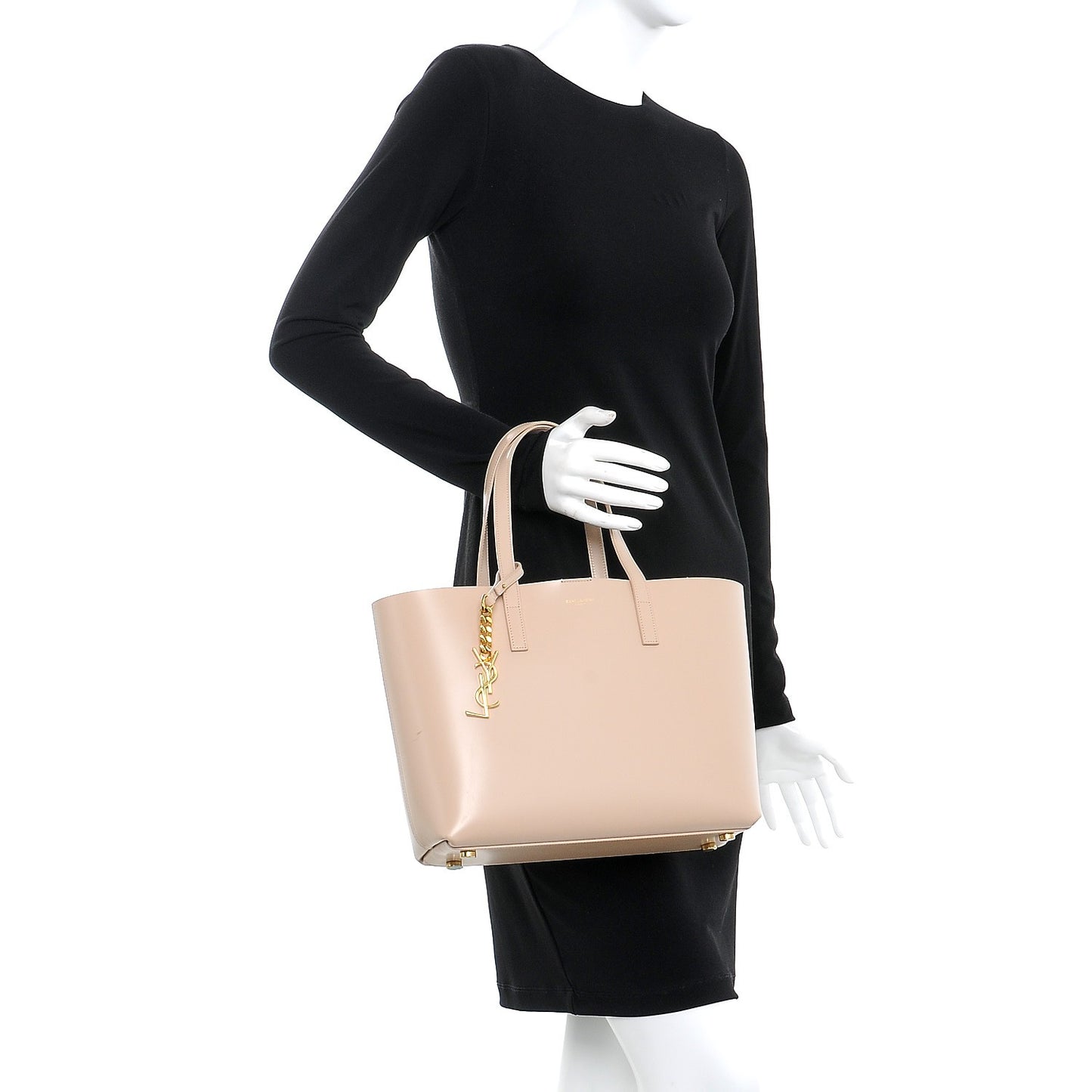 Calfskin Classic Monogram Double Face Tote Nude Powder