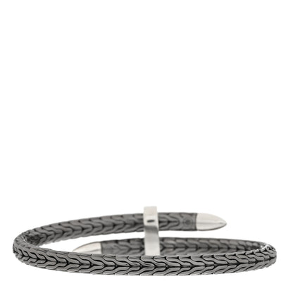 John Hardy Sterling Silver Black Rhodium Diamond Classic Chain Spear Flex Cuff Bracelet 2 of 4