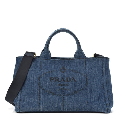 Prada Denim Logo Tote Avio 1 of 10