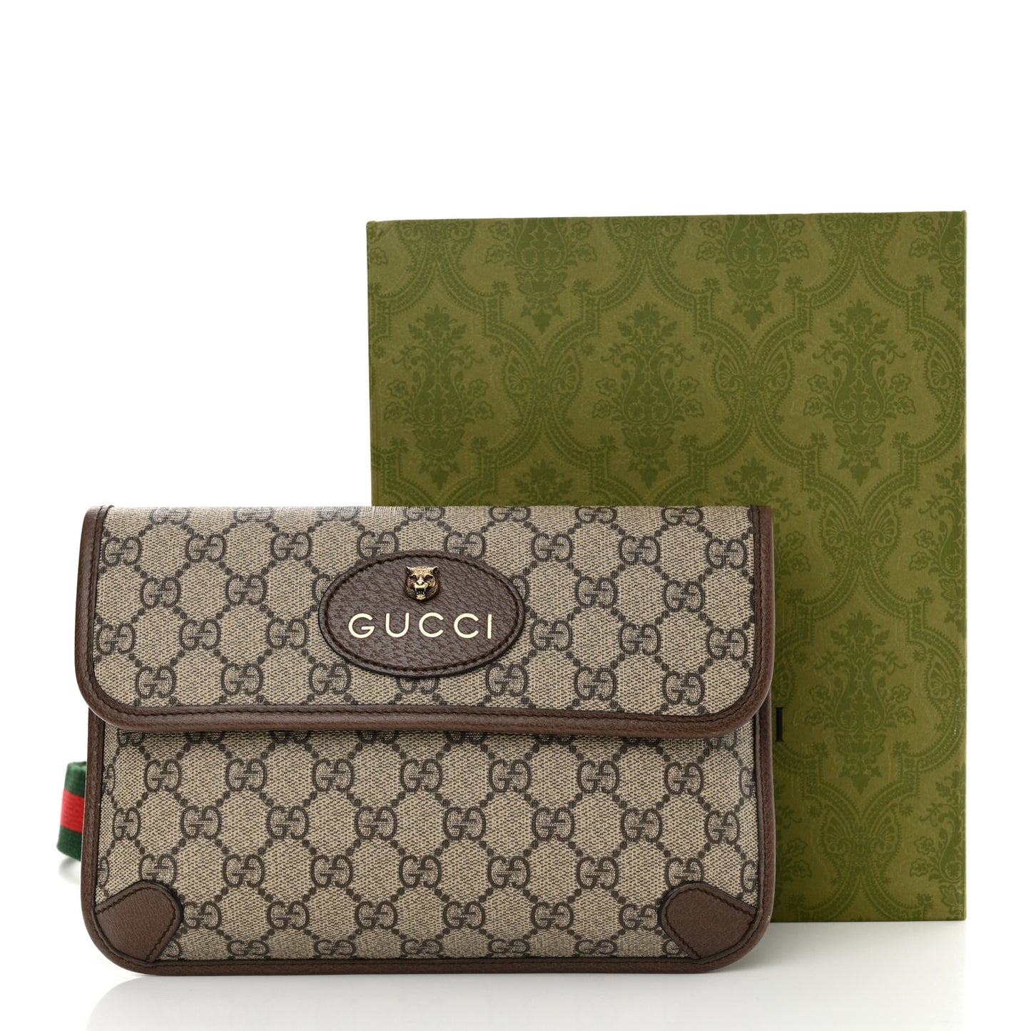 GG Supreme Monogram Neo Vintage Web Belt Bag Brown