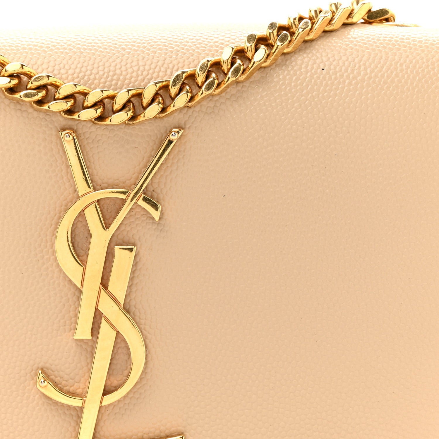 Saint Laurent Grain De Poudre Small Monogram Kate Satchel Dark Beige 8 of 16