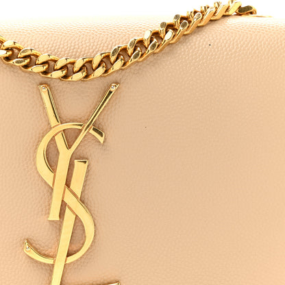 Saint Laurent Grain De Poudre Small Monogram Kate Satchel Dark Beige 8 of 16