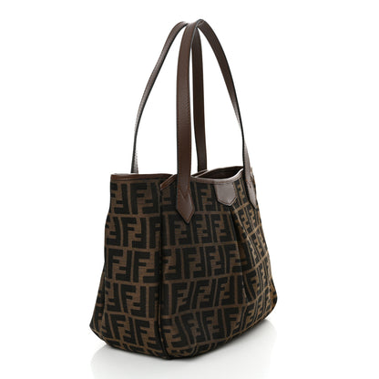 Fendi Zucca Vitello Artic Medium Shopping Tote Tobacco Castagna 3 of 10